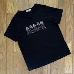 【美品】PICONE Vネック カットソー ブラック刺繍 40