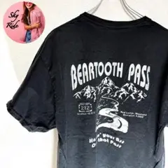 BEARTOOTH PASS メンズ ヴィンテージ ビッグプリント Tシャツ 黒