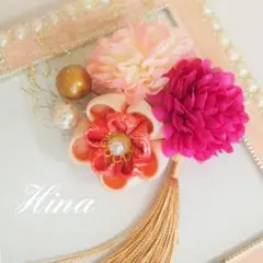 髪飾り 卒業式 七五三 成人式 結婚式 つまみ細工 ピンク 3歳 7歳 子供