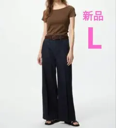 ユニクロ　UNIQLO　ワイドトラウザージーンズ　Lサイズ　新品
