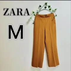 新品・未使用品✨ZARA スラックス ワイドパンツキレイめパンツ キャメル M