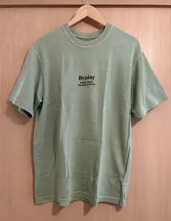 REPLAY ミントグリーン　シンプルTシャツ　メンズ