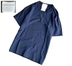ステファンシュナイダー 切り替え ウール コットン 半袖 Tシャツ 3 紺