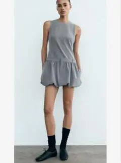訳あり⭕️タグ付き　新品　ZARA ザラ　バルーンスカートワンピース　ロンパース