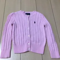 美品 ポロラルフローレン ニットカーディガン ピンク110