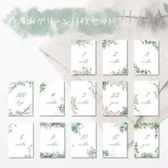 【くすみグリーンのマンスリーカード】13枚セット｜ナチュラル／ベビーフォト