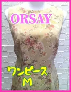 ❁⃘*.゜ORSAY 花柄 ノースリーブ ワンピース M ファスナー付き❁⃘*