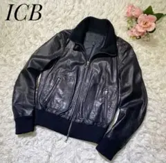 ラムレザー 羊革ジャケット ICB レザーJKT ブラック USA4 オンワード