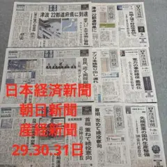 日本経済新聞　朝日新聞　産経新聞