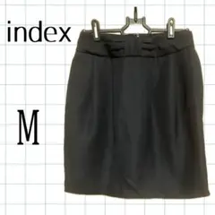 【美品】index ミニスカート 黒 リボン Mサイズ 丈およそ45cm