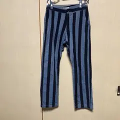 インディゴボーダーシャンブレー紐パンツ　Mサイズ