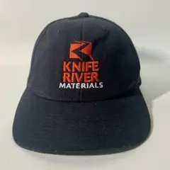帽子 企業キャップ ワークキャップ KNIFE RIVER 刺繍ロゴ 黒色