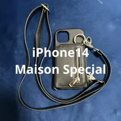 【値下げ！】Maison Special 黒 レザー スマホショルダーストラップ