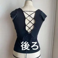 美品★黒チャコット\スピンドルトップス★社交ダンス