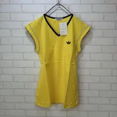 未使用品　アディダス　ノースリーブTシャツ イエロー　レトロ柄　レディースL