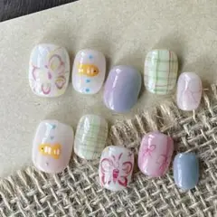 蝶と蜂のデザインネイルチップセット