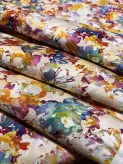 綿PU混 花柄プリントクロス 長1.6m