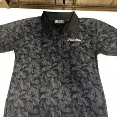 カールカナイ Karl Kaniゴルフウェア ポロシャツ　総柄 黒　サイズ L