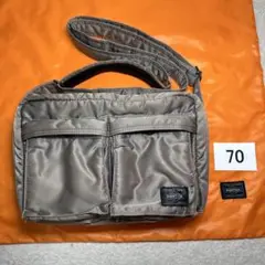 70 美品　ポーター　タンカー　ショルダーバッグ　グレー　シルバー　M