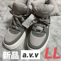 新品a.v.vアーヴェーヴェー厚底ボリュームブーツスニーカー グレーホワイトLL