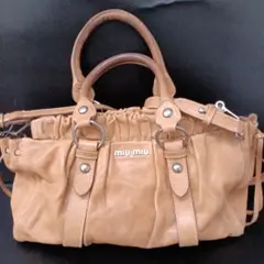 MIUMIUミュウミュウ ハンドバック カーフレザー ショルダーバック2WAY