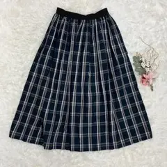 ザ ショップ ティーケー（M）ロング丈 プリーツスカート チェック柄 きれいめ