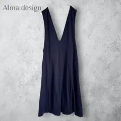 【Alma design アルマデザイン】　ジャンパースカート　Vネック　フレア