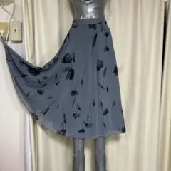 セキネ　sekine ダンス　花柄 スカート グレー　M