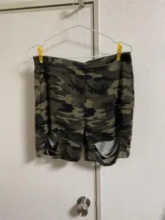 迷彩 楽チン ダメージ加工 レギンス