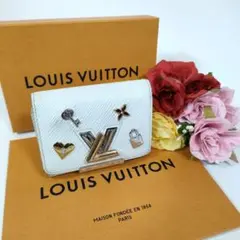 良品 ルイヴィトン 折り財布 エピ ポルトフォイユ ツイスト ラブロック 白