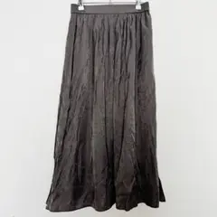 【UNIQLO】ダークグレー フレアスカート スリット入り　裏地セット　M