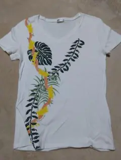 マウナロア 植物プリント Tシャツ L