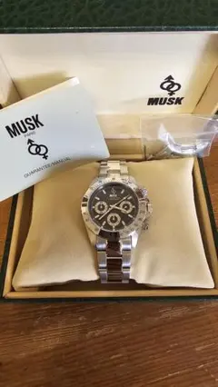 MUSK クロノグラフ　MM-2142 クオーツ稼働品