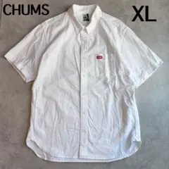 CHUMS チャムス　 半袖シャツ　XL LL ボタンシャツ　シャツ　白シャツ