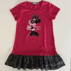 美品 ミニーちゃん 半袖ワンピ ディズニー 女の子 女児 キッズ F(160)