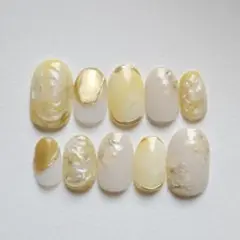 ネイルチップ イエロー ベージュ ニュアンスネイル