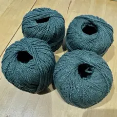 訳あり☆ コットンスラブヤーン　4玉　くすみグリーン