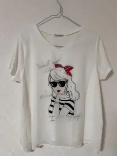 ホワイト シアー半袖 Tシャツ