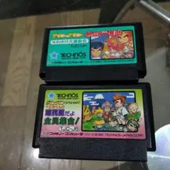 ファミコンソフト　カセット　くにおくん　まとめ2本