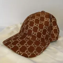 新品 グッチ GGラメ ベースボールキャップ S ブラウン GUCCI