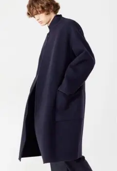美品JOHN SMEDLEY ジョンスメドレーロングーコートNAVYネイビー