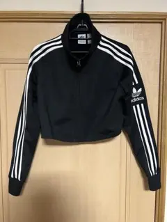 adidas クロップド トラックトップ ブラック アディダス