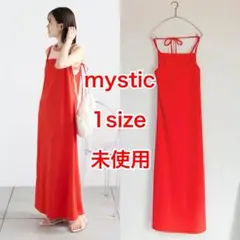 未使用　mystic　レイヤードキャミワンピース　朱赤　1サイズ