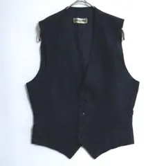 125　MOULE UR スーツベスト　XS　紺　縦縞柄　ジレベスト