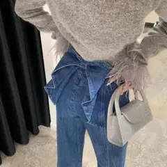 バックリボンデニム