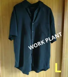 【WORK PLANT】 メンズシャツ/L/ブラック/Yシャツ/黒/半袖