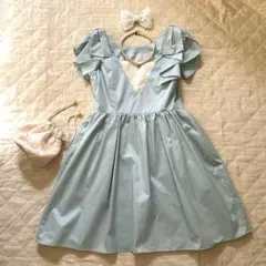 一回着美品　ペパーミントグリーンの上品なワンピース　M Rirandture