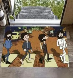 BEATLES ビートルズ アビーロード ラグ マット カーペット アニメ柄