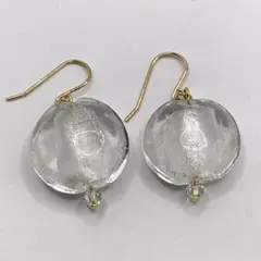 ムラーノグラス ベネチアングラス ピアス ハンドメイド 透明 きれい かわいい