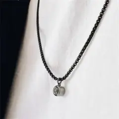 大人気　プロジェクションネックレス　マイフォトジュエリー　チタン　スチール　黒